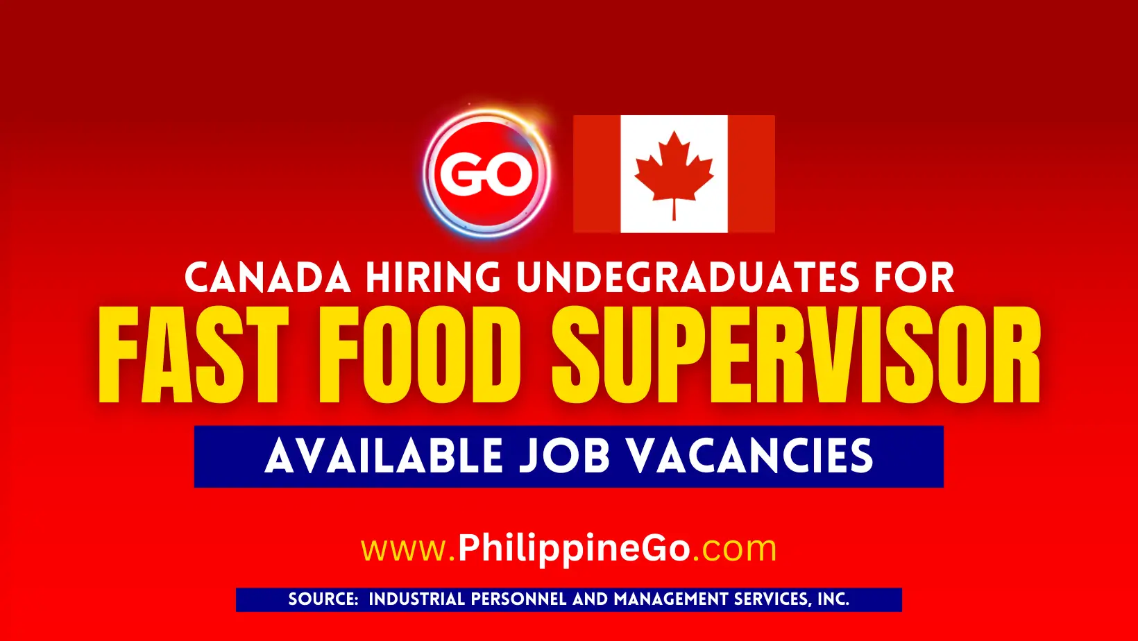 Fast Food Supervisor Job In Canada 2024 Apply Now 